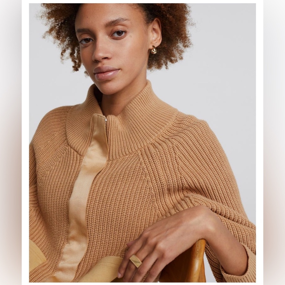 Varley Delfern Jacket Iced Coffee Zip Knit Sweater Coat M - Picture 5 of 10